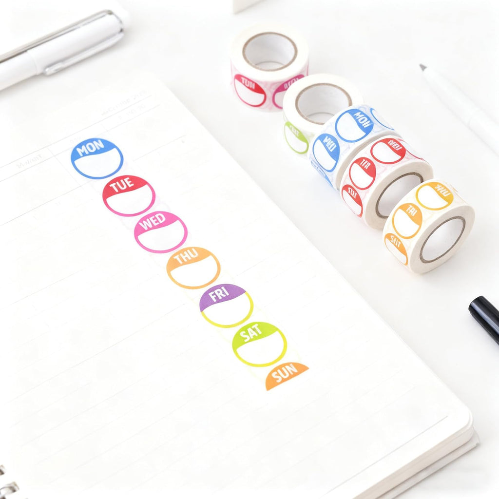 7 Rolls 3500Pcs Food Labels Stickers, BetterJonny 1" /25 mm 7 Day of The Week Sticker Colored Removable Freezer