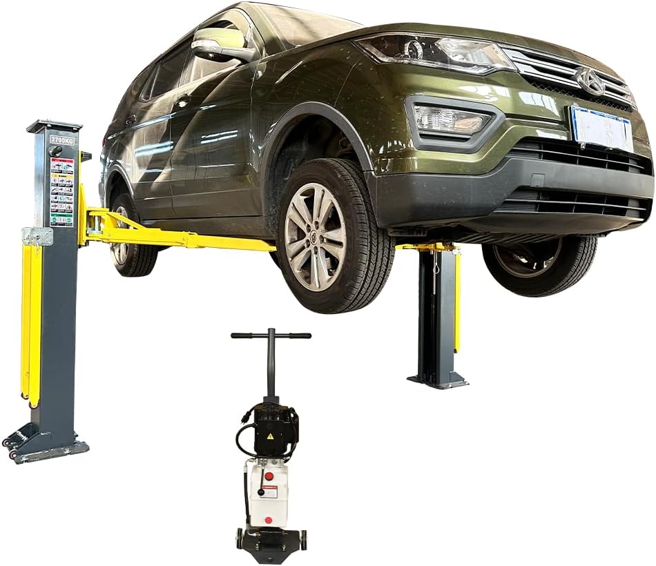 2 Post Car Lift 7000lbs, 8000lbs Tested Heavy Duty Hydraulic Auto Vehicle Truck Lift with 2+3 Adjustable Arm Design