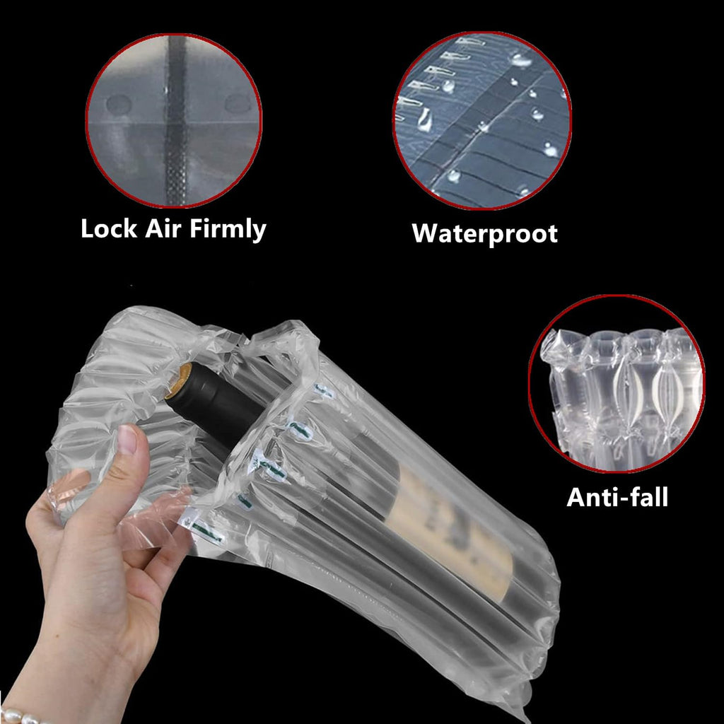 15 Packs Wine Bottle Protector Bags for Travel, goldhik Inflatable Packaging Bubble Wrap Bags for Wine Fruit Glass