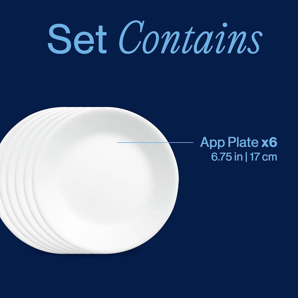 Winter Frost White 6-Piece 6.75-Inch Appetizer Plate Set