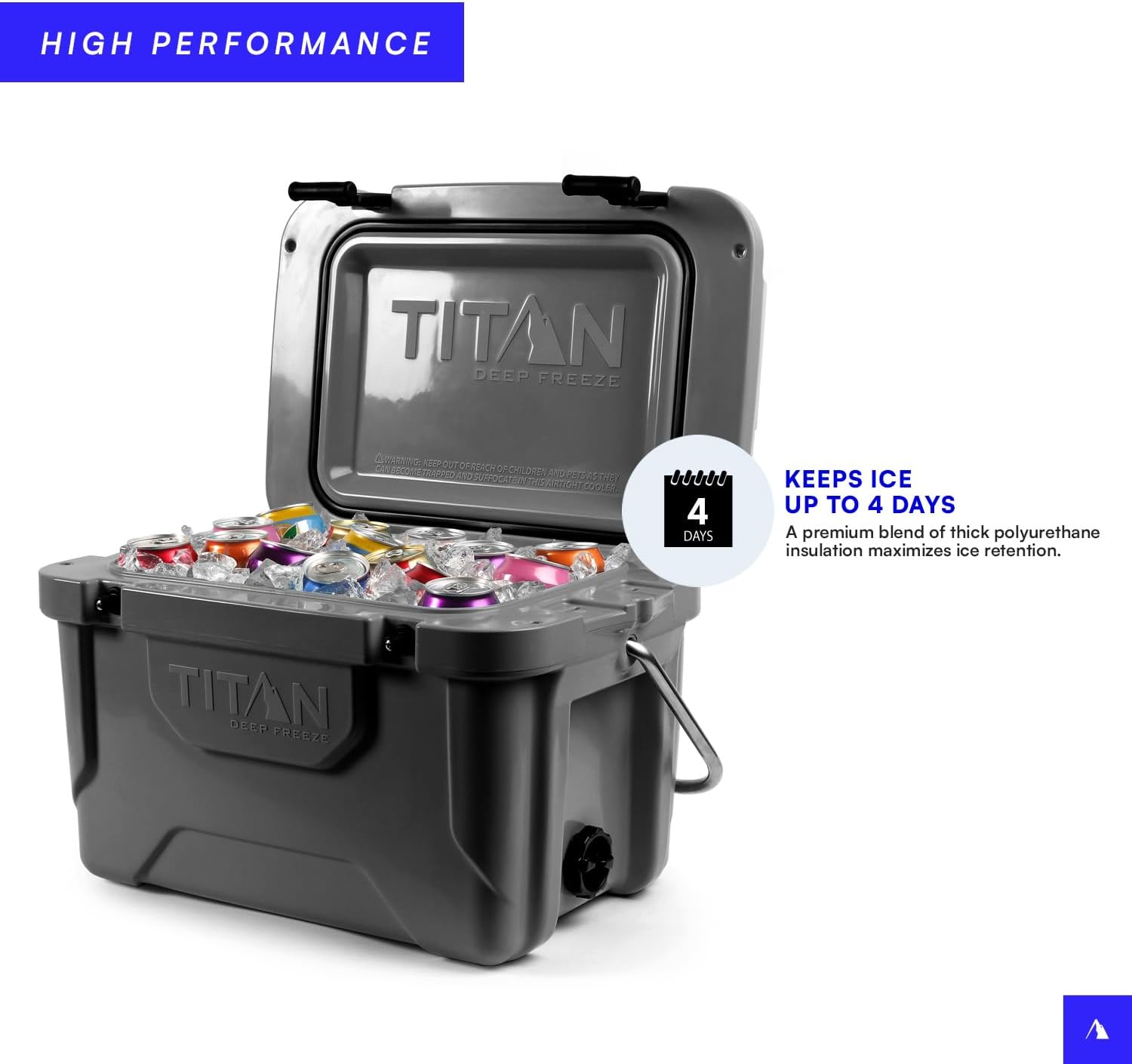 Titan Hard Ice Chest Cooler Roto Cooler with Microban Protection and Deep Freeze Insulation