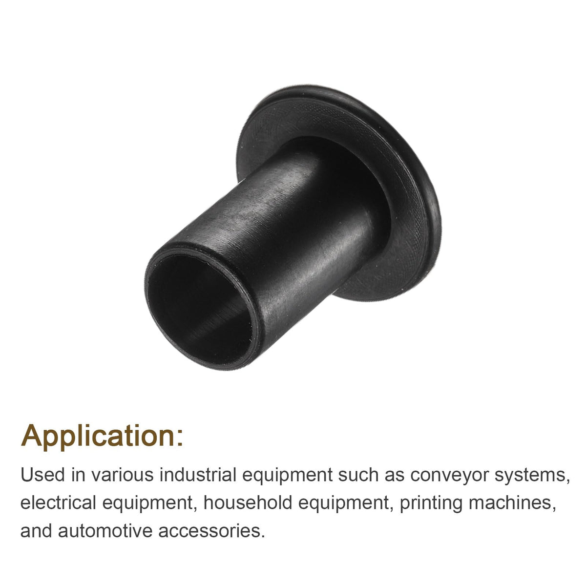uxcell 12pcs Flanged Sleeve Bearings Plastic Bushings ID 10.1mm x OD 13mm x Length 20.5mm Nylon Bushings, Black