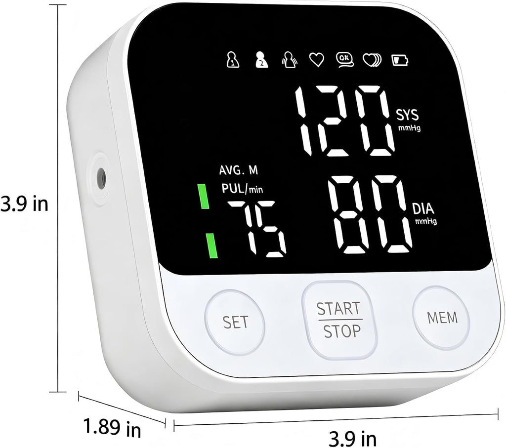 Blood Pressure Monitor Upper Arm Monitors Machine for Home Use Adjustable 8.7-16.5 inches Cuff Bp Machine with LED