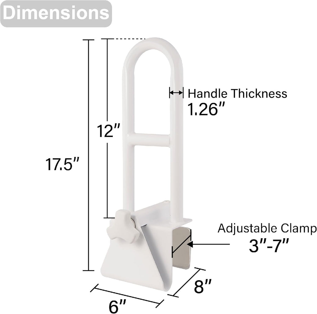 Medical Secure Bathtub Safety Rail, ADA Compliant Shower Grab Bar Handle for Elderly and Disabled, Secure Locking Tub