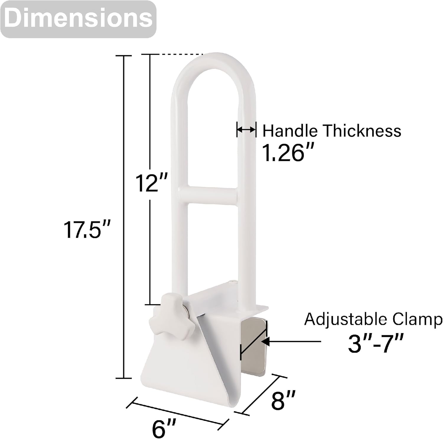 Medical Secure Bathtub Safety Rail, ADA Compliant Shower Grab Bar Handle for Elderly and Disabled, Secure Locking Tub