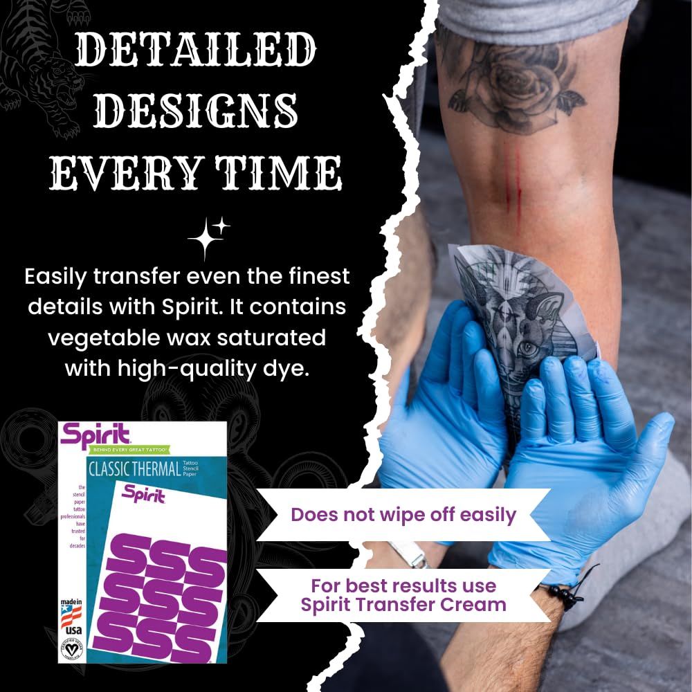 Classic Thermal Tattoo Stencil Transfer Paper, 8.5" X 14" - 100 Sheets, Certified Vegan, Proudly Made in The USA