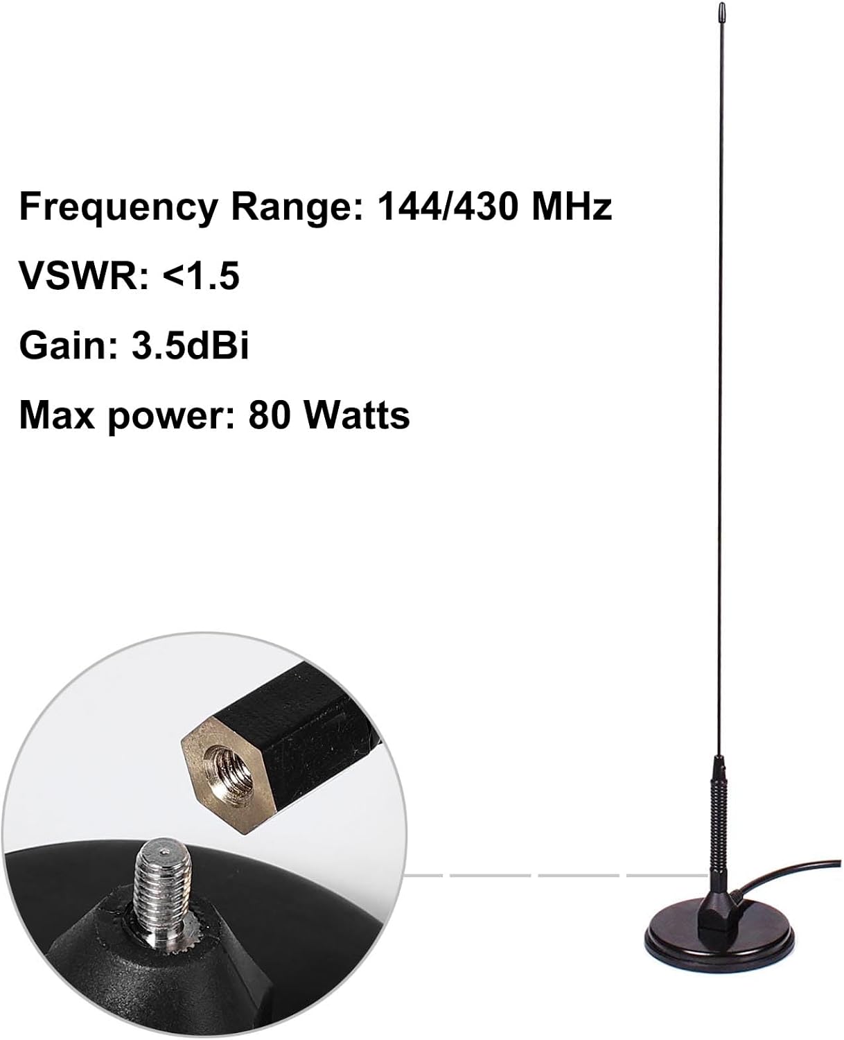 TYT TH-8600 Mini 25W Dual Band Amateur Radio IP67 W/Magnetic 18in Antenna | Waterproof Radio VHF: 144-148mhz (2m)