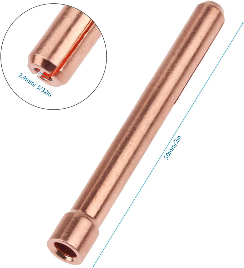 10PCS 3/32"(2.4mm) TIG Collet Tips & Bodies Kit