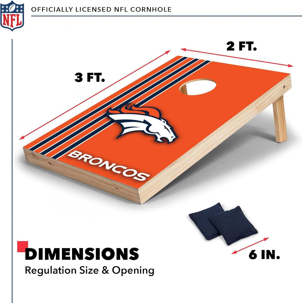 NFL 2' x 3' Solid Wood Cornhole Set with Direct Print HD Team Graphics – Great Gift for Any Football Fan! Bean Bag