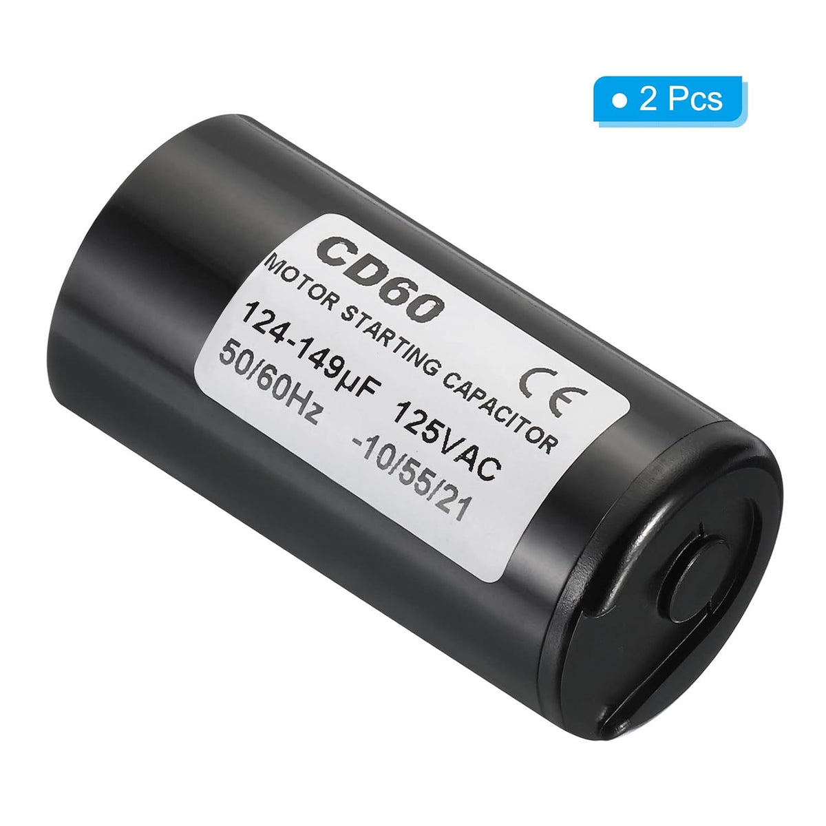 PATIKIL Motor Start Capacitor, 2 Pack 124-149uF/Mfd 125V 50/60Hz CD60 Run Capacitor for Electric Motor Starts