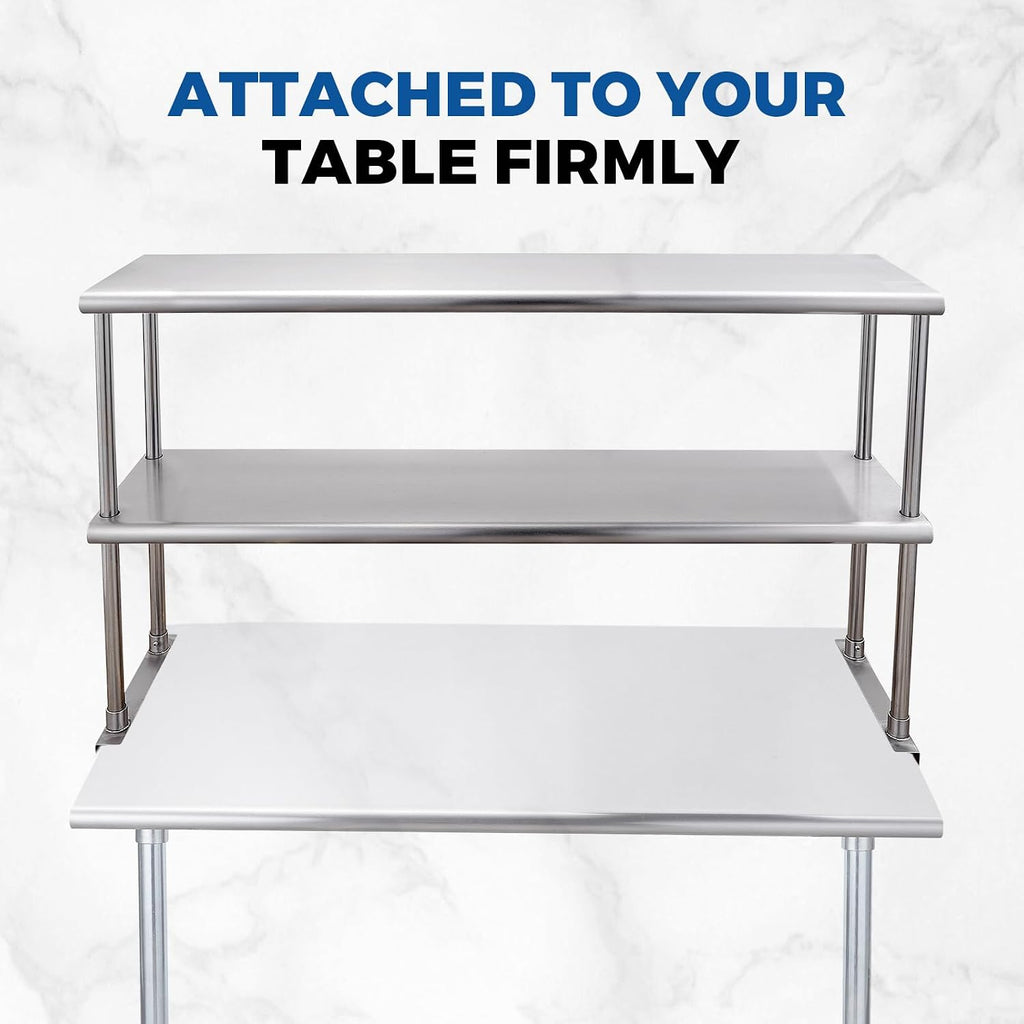 Stainless Steel Overshelf for Prep&Work Table 12''x48'', 2 Tier