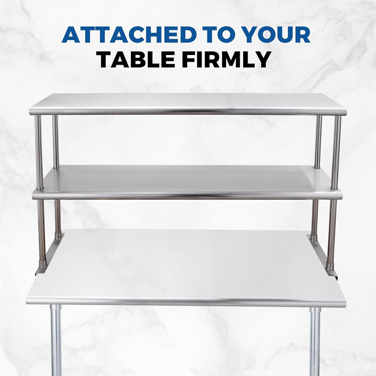 Stainless Steel Overshelf for Prep&Work Table 12''x48'', 2 Tier