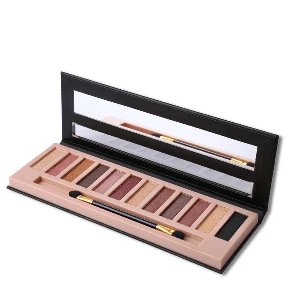 BestLand 2 Pack 12 Colors Makeup Nude Colors Eyeshadow Palette Natural Nude Matte Shimmer Glitter Pigment Eye Shadow