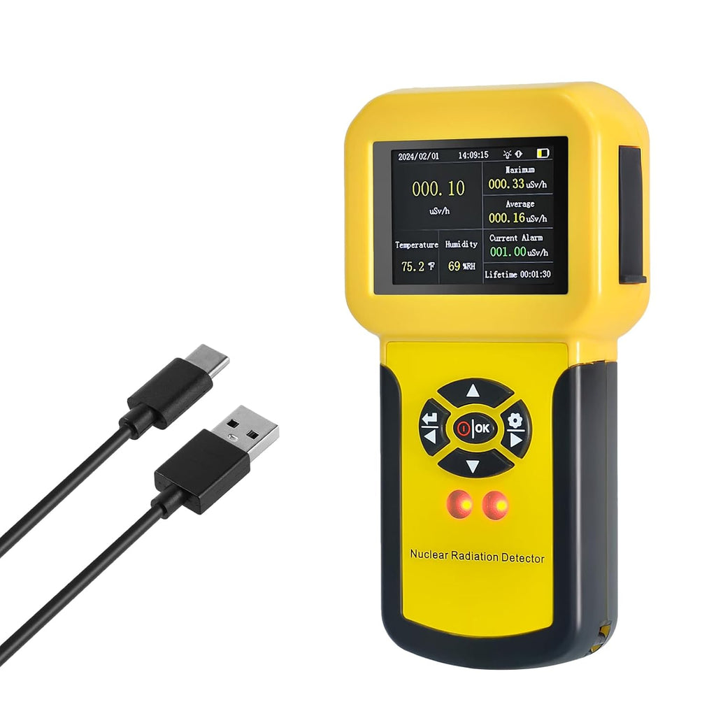 Geiger Counter Radiation Detectors, 0.0μSv-500mSv Nuclear Radiation Meter | Radioactive Detector Detect Beta Gamma