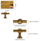 10 Pack Antique Brass Cabinet Knobs 1.46 Inch(37mm) Single Hole Cabinet Handles Rectangle Drawer Knobs and Pulls for