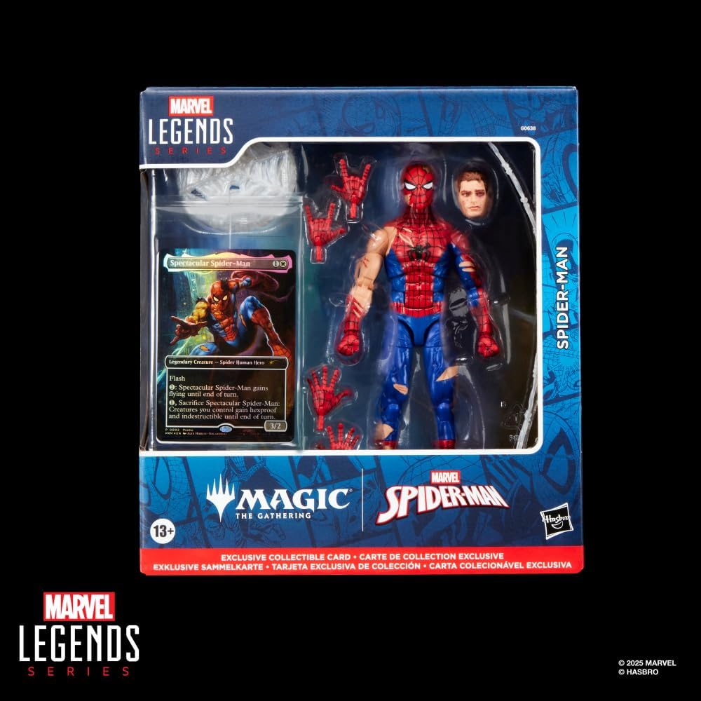 Legends Series Magic: The Gathering Battle-Damaged Spider-Man, 6-Inch Action Figure Toy & Exclusive Foil Collectible