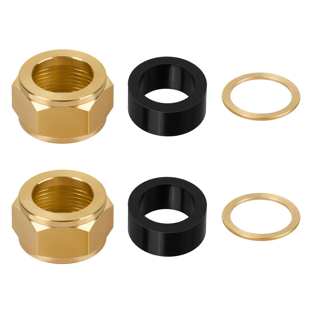 Sight Glass Steamer Parts 5/8" ID Gaskets, Washers, Brass Nuts Set