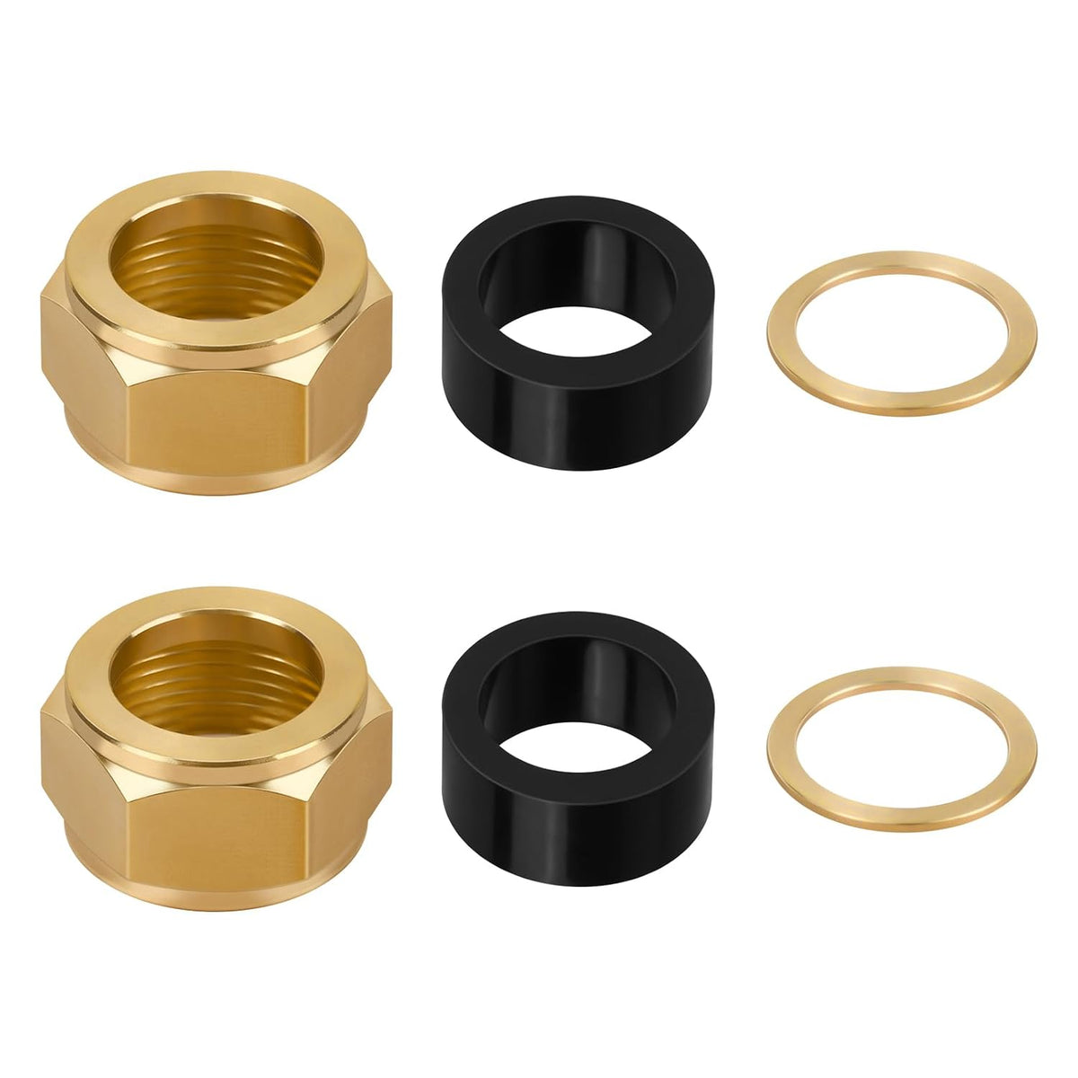 Sight Glass Steamer Parts 5/8" ID Gaskets, Washers, Brass Nuts Set