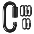 Kinlink M3.5 1.5" Quick Link Black Chain Connector Screw Carabiner 6 Pack