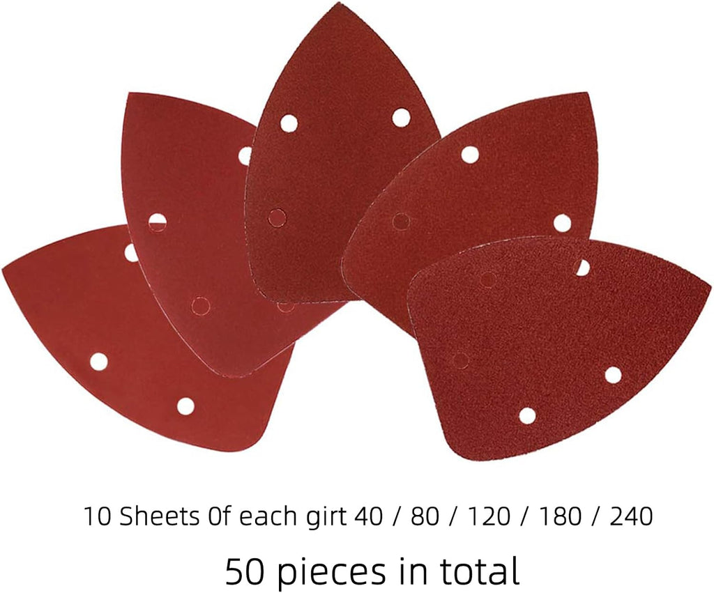 Mouse Detail Sander Sandpaper Sanding Paper Assorted Sanding Pads 40 80 120 180 240 Grits (50pcs Mouse Sandpaper) |