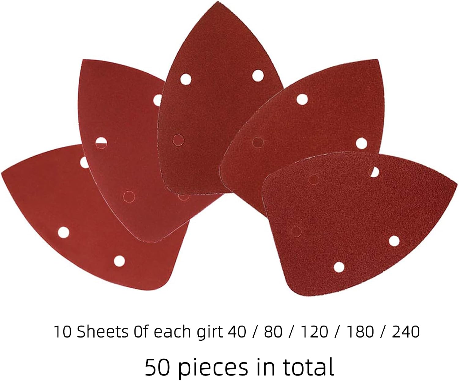 Mouse Detail Sander Sandpaper Sanding Paper Assorted Sanding Pads 40 80 120 180 240 Grits (50pcs Mouse Sandpaper) |