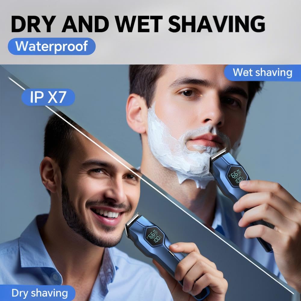 5-in-1 Electric Beard Trimmer Magnetic Replacement Heads, Professional Cordless Hair Clippers for Men Rechargeable