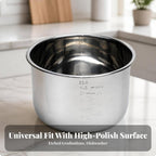 FccsiKoa Rust-Resistant Stainless Steel Inner Pot | Stable Reinforced Base, Replacement Inner Pot, for Kitchen, 5L