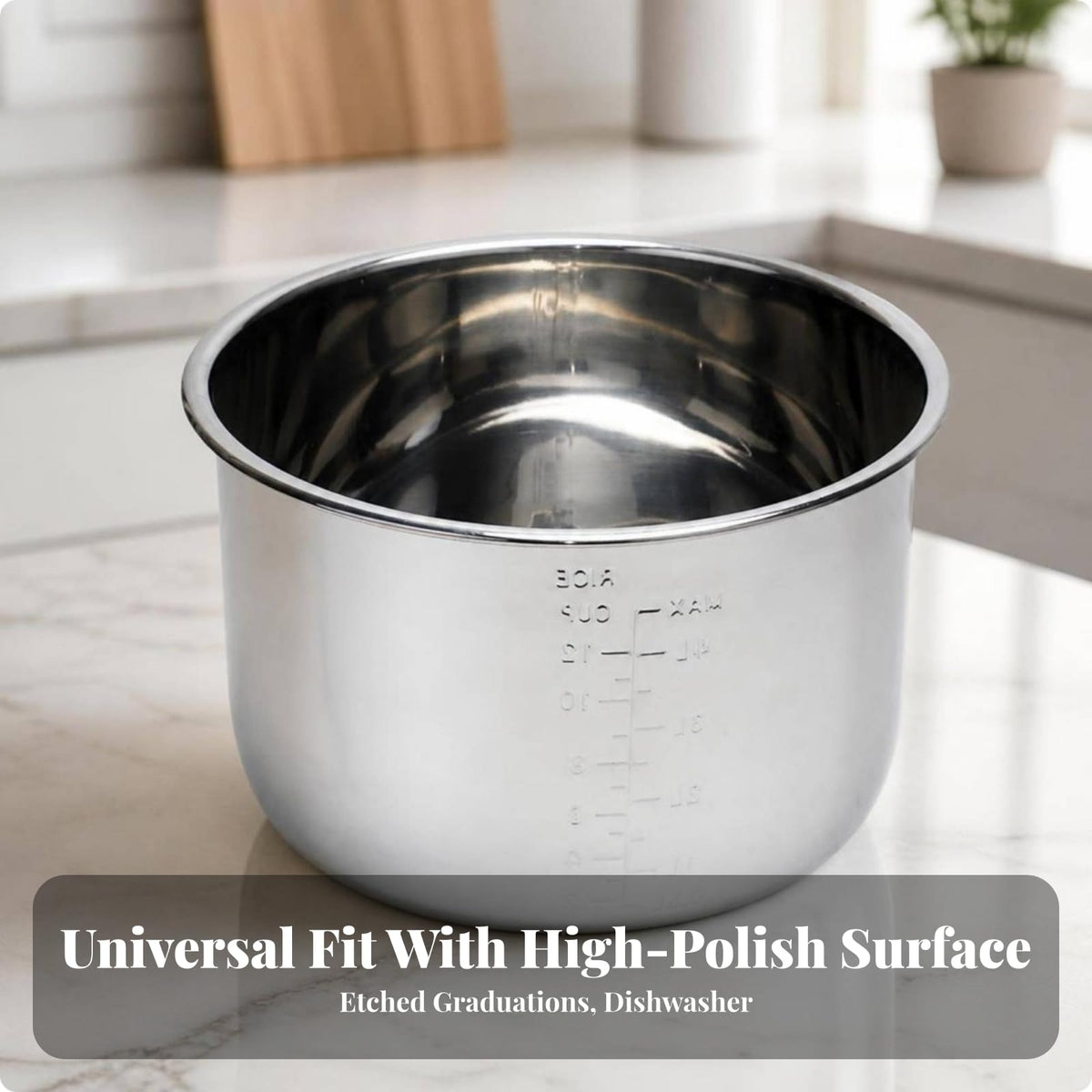 FccsiKoa Rust-Resistant Stainless Steel Inner Pot | Stable Reinforced Base, Replacement Inner Pot, for Kitchen, 5L