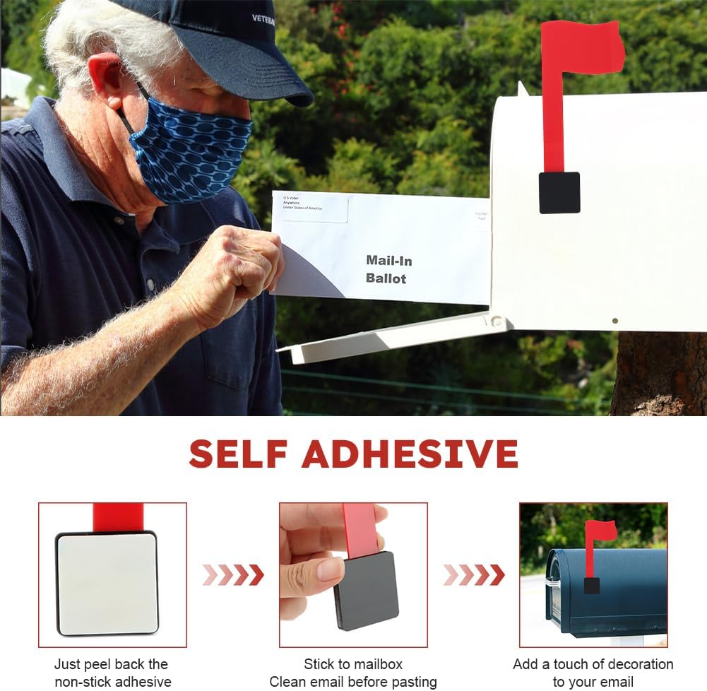 Mailbox Flag Replacement Kit – Red Multi-Directional Flag, No Tools Needed | Durable acrylic/PVC flag, weatherproof.