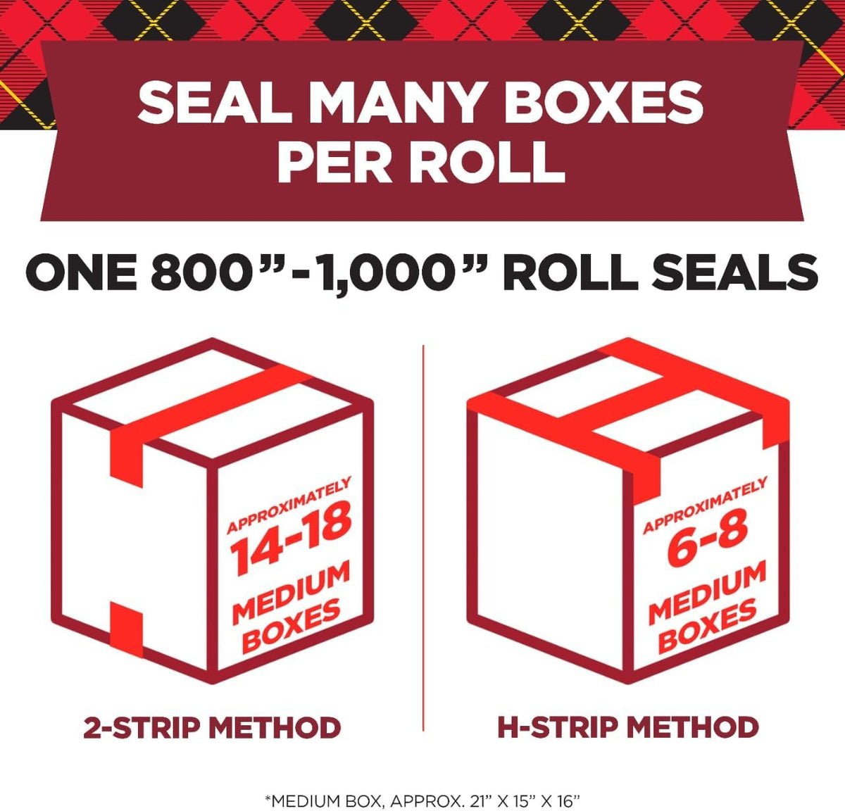 Secure Seal Packing Tape, 1.88 in x 800 in, 6 Rolls