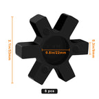 MingQiEven Spider Inserts for L Jaw Coupling, NBR Rubber 8-Pack Black