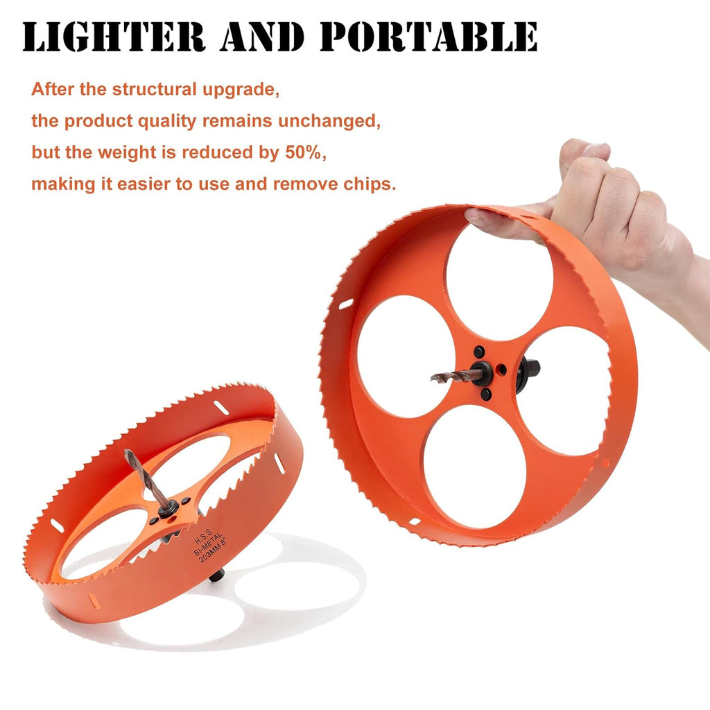 8 inch Hole Saw for Wood, Metal, Plastic & Drywall, with Arbor