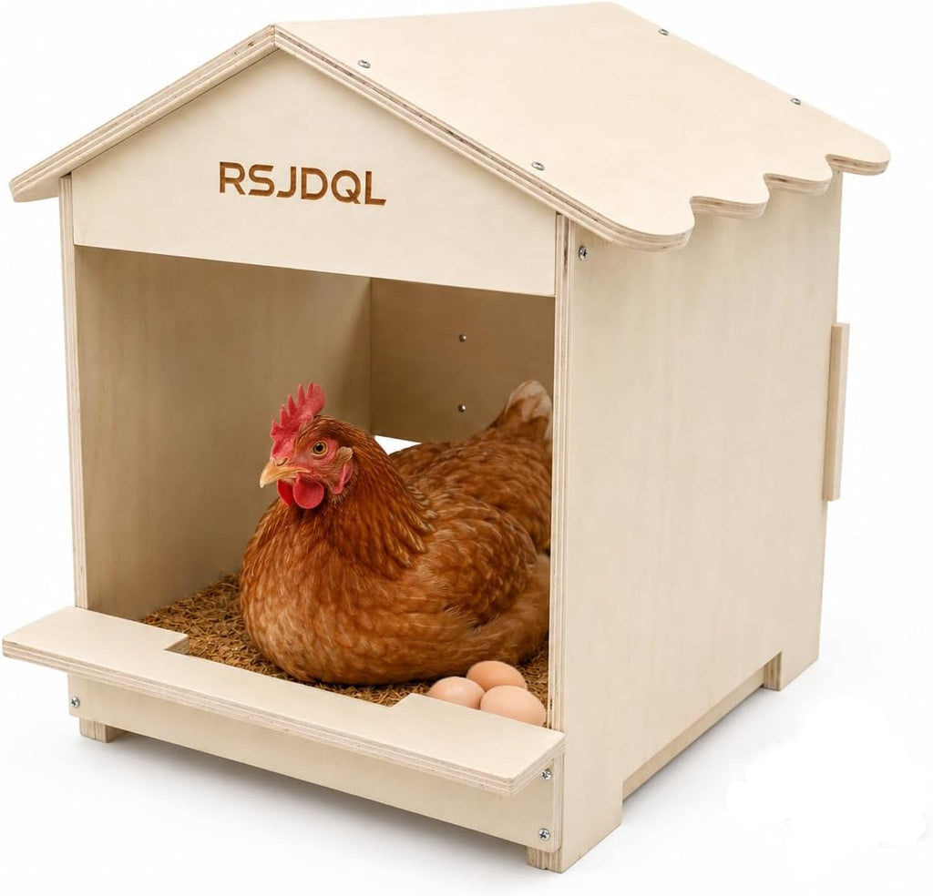 Chicken Nesting Boxes for Laying Hens w/Habitat& Removable Liner - Durable Nesting Boxes Prevent Breakage
