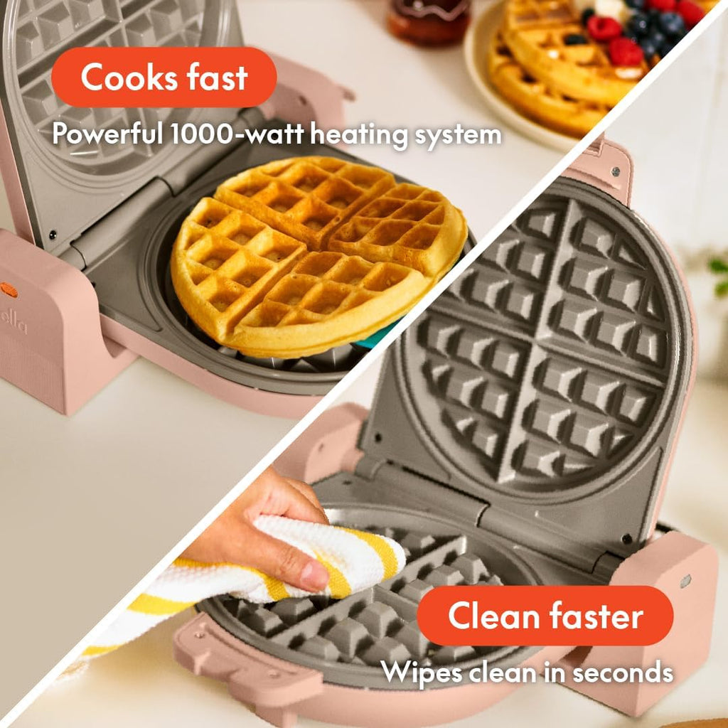 Fits-Anywhere Flip-n-Store Non-Toxic Belgian Waffle Maker, Blossom