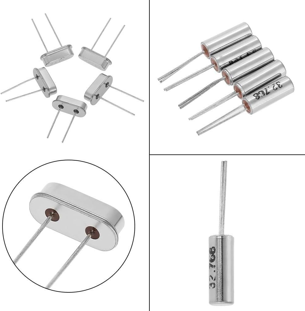 Quartz Crystal Resonators Oscillator Assorted Kit, 50pcs, 10 Value, 32.768KHz-24MHz, DIY, Silver
