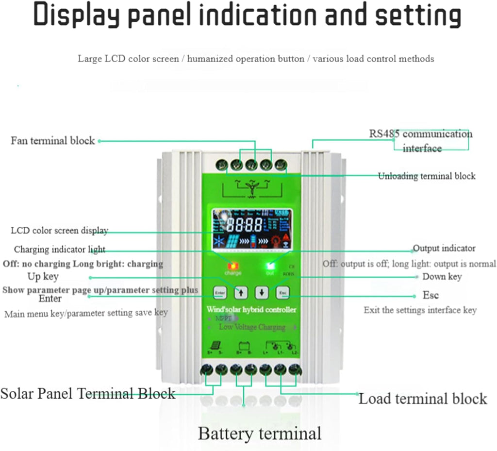 Wind Solar Hybrid Charge Controller 12v /24v /48v Wind Turbine Solar Hybrid Mppt Charge Boost Controller Solar Panel