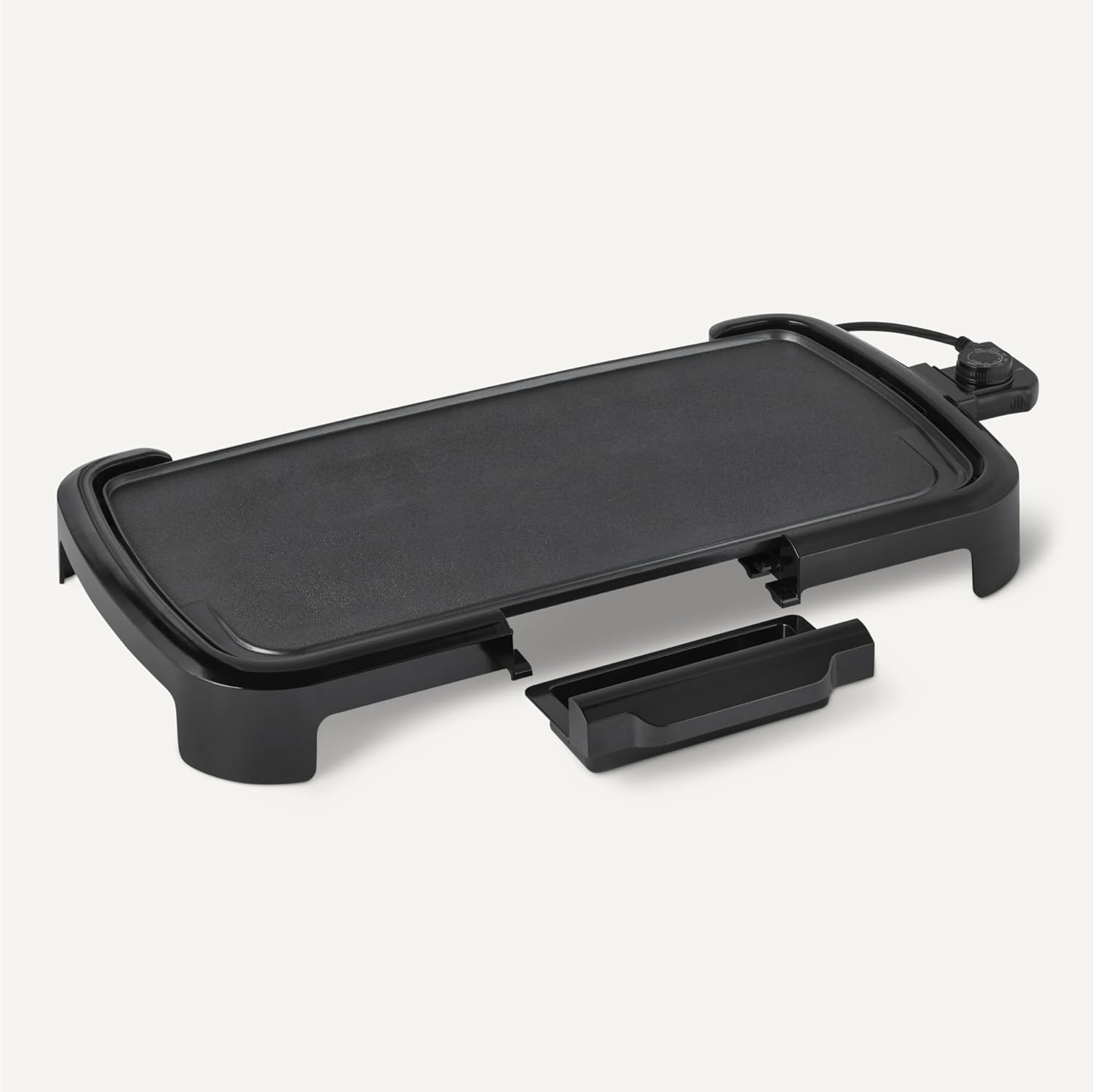 Electric Griddle with Nonstick Ceramic Coating, Adjustable Temperature, Detachable Dishwasher Safe Plate, Drip Tray