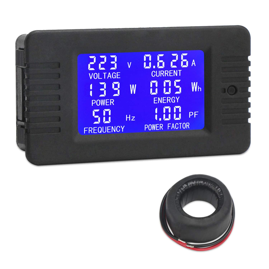 DROK AC Power Meter 80-260V 100A Multi Meter Digital LCD Display