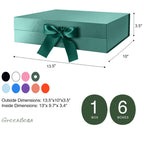 6 Large Gift Boxes with Lids for Presents 13x9.7x3.4 Inches