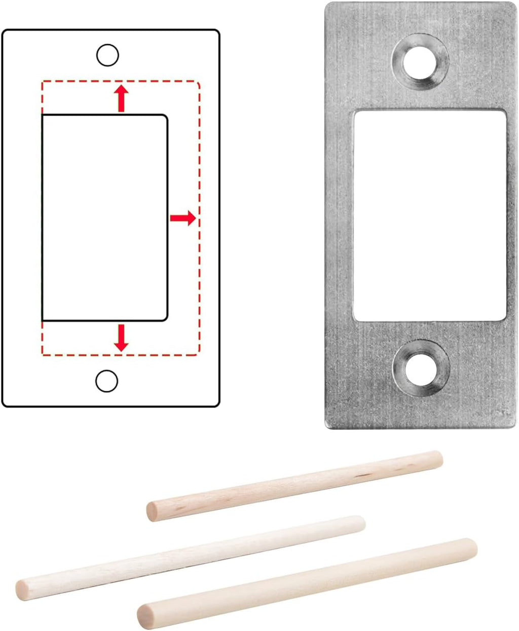 Deadbolt Restorer Strike Plate, Fix Dead Bolt Misalignment/Sticking/Jamming, Large Hole and Narrow Edge Frame Striker