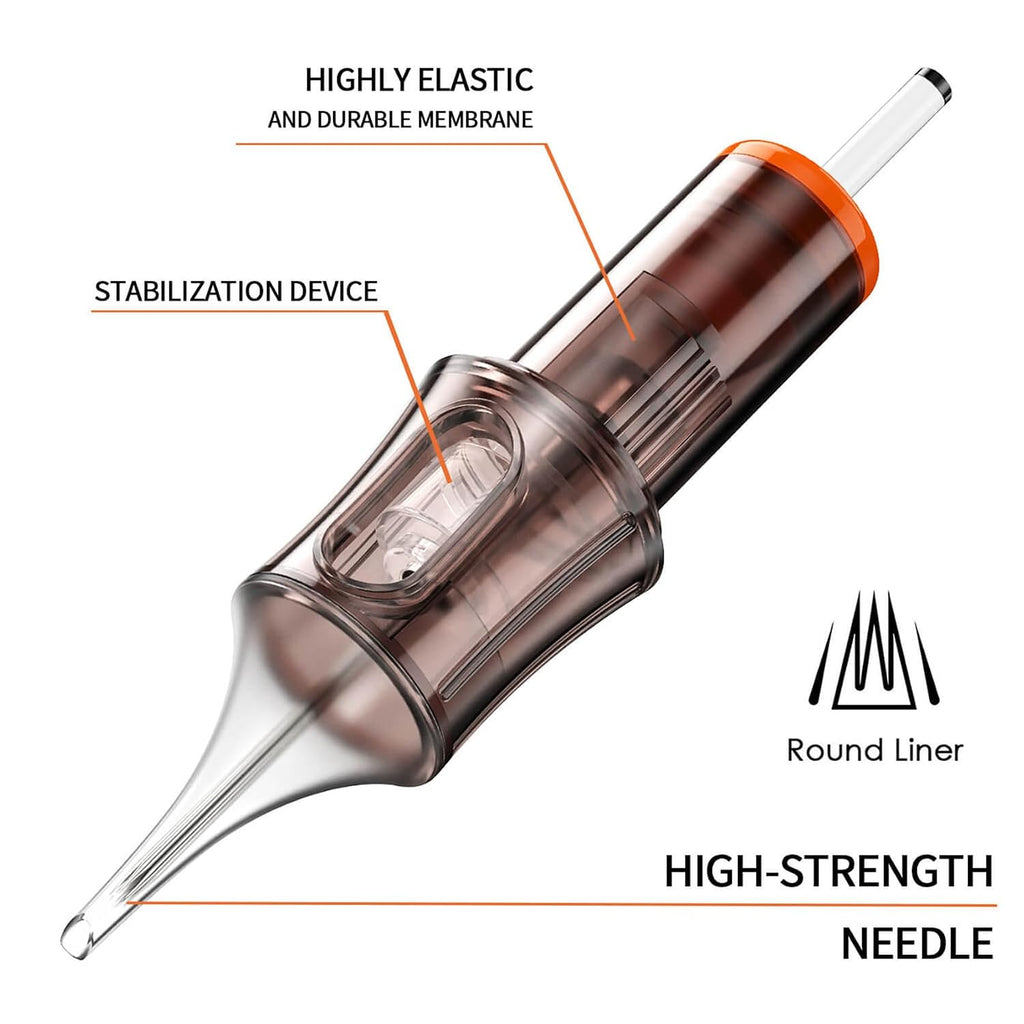 50 Assorted Tattoo Cartridge Needles Mixed Size 5 Pcs each of #10 Round Liner 3RL 5RL 7RL, #12 Round Liner Shader