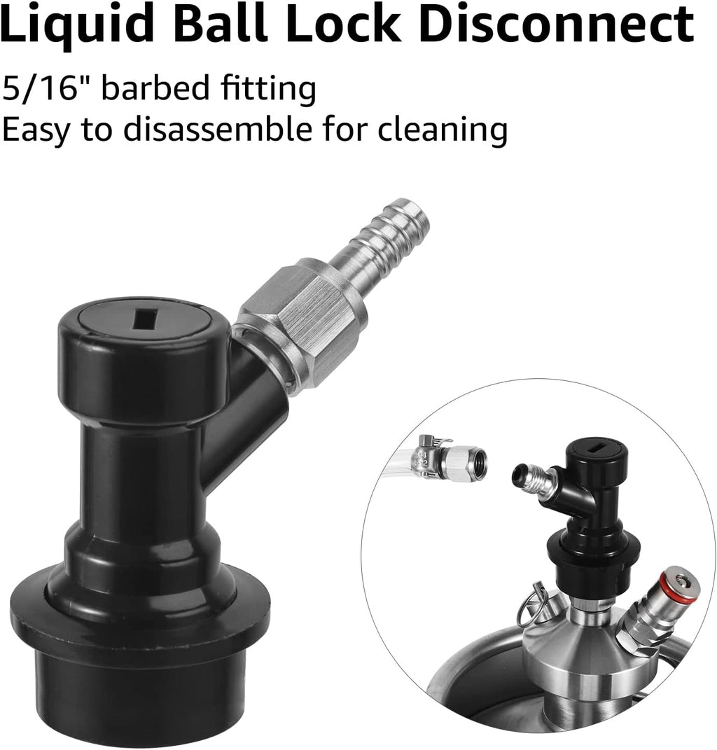 5ft-Hilangsan Ball Lock Picnic Tap Faucet Ball Lock Beer Line Assembly Beer Line Liquid Ball Lock Disconnect for