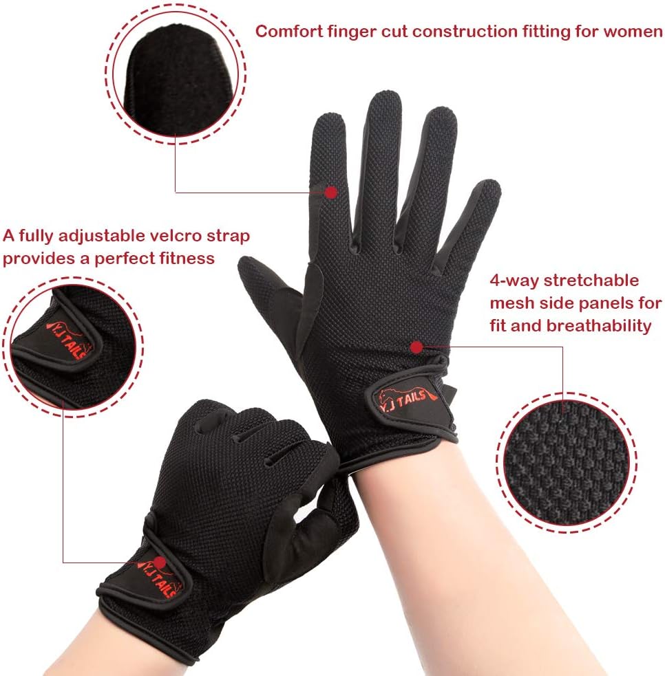 Womens Horse Riding Gloves Equestrian Horseback Gloves Women Ladies Girls for Riding Outdoor Sports