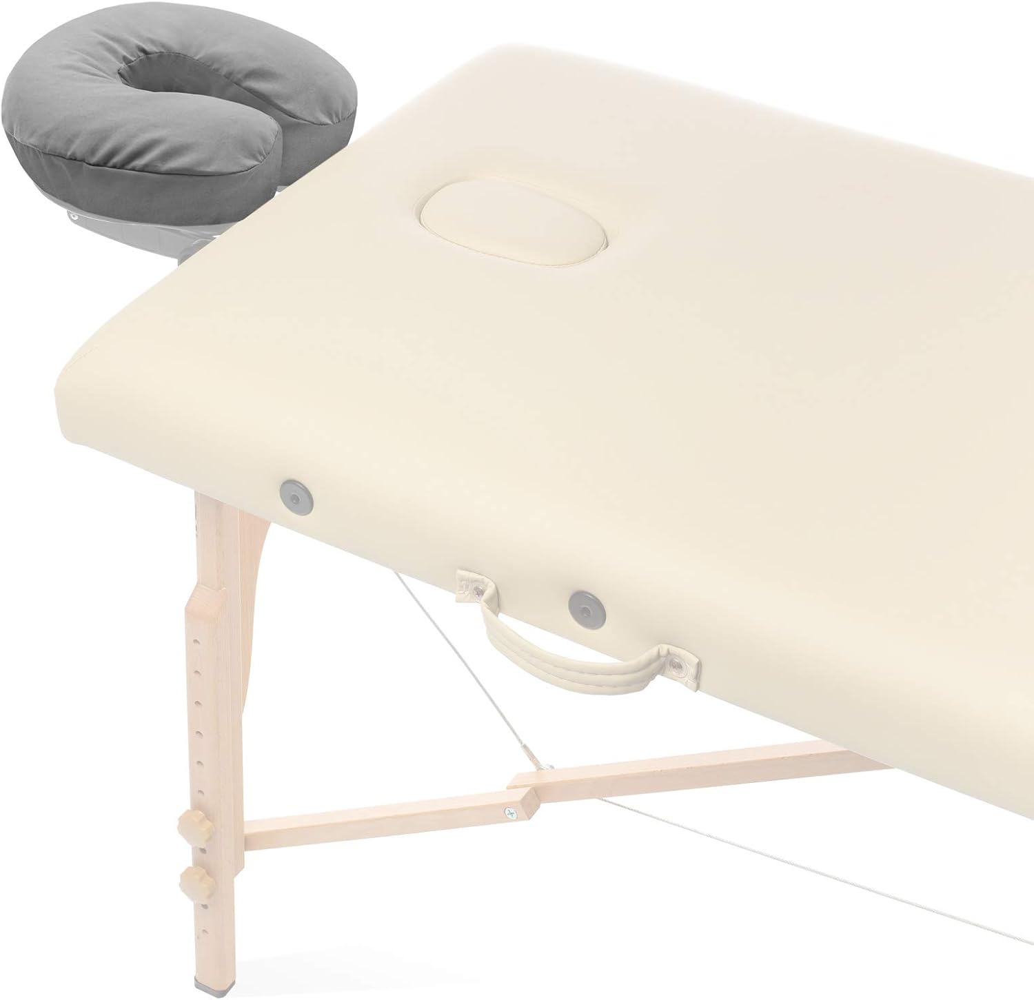 4-Pack Premium Microfiber Face Cradle Covers - Ultra Soft Fitted Massage Table Cradle Cover - Gray