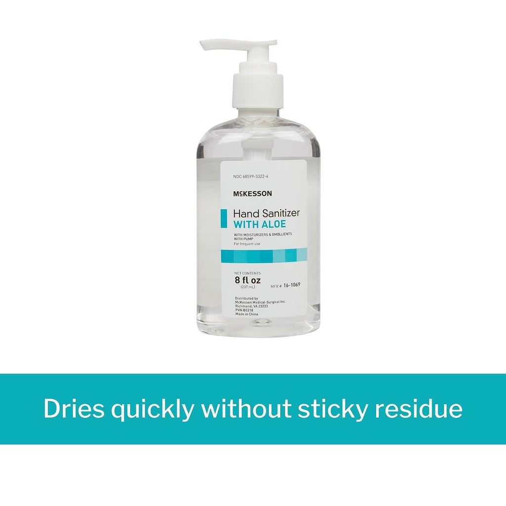 Hand Sanitizer Pump with Aloe, Bulk, 8 oz, 24 ct