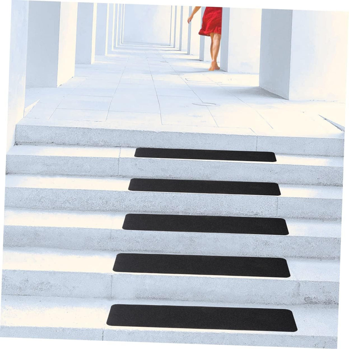 Black PVC Anti Slip Tape Strips 2pcs for Pools and Treads