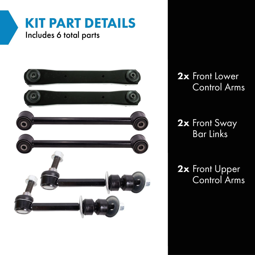 TRQ Front Suspension Kit Control Arm Sway Bar Stabilizer Link