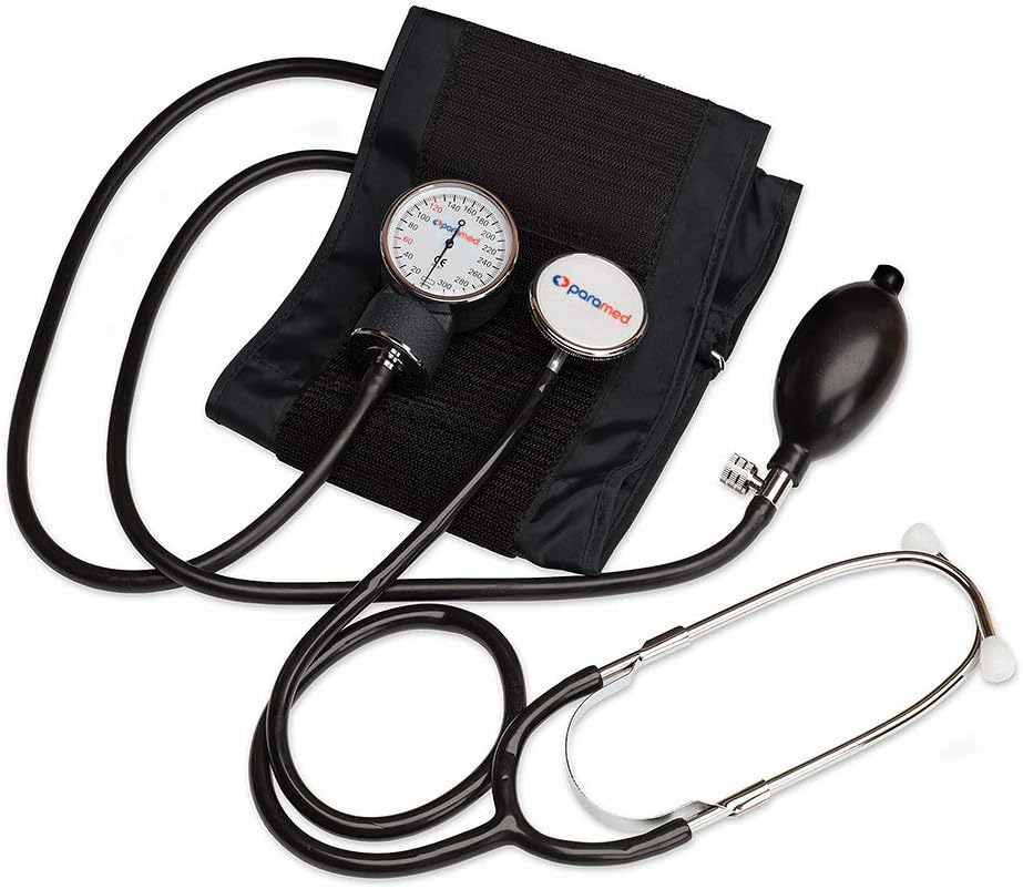 Aneroid Sphygmomanometer with Stethoscope – Manual Blood Pressure Cuff with Universal Cuff 8.7-16.5" and D-Ring –