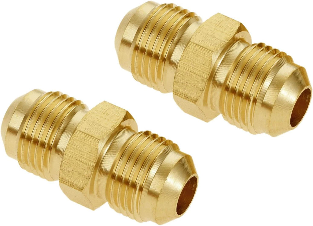 Brass 3/8" Flare x 3/8" Male Flare Tube Fitting Gas Adapter 2PCS
