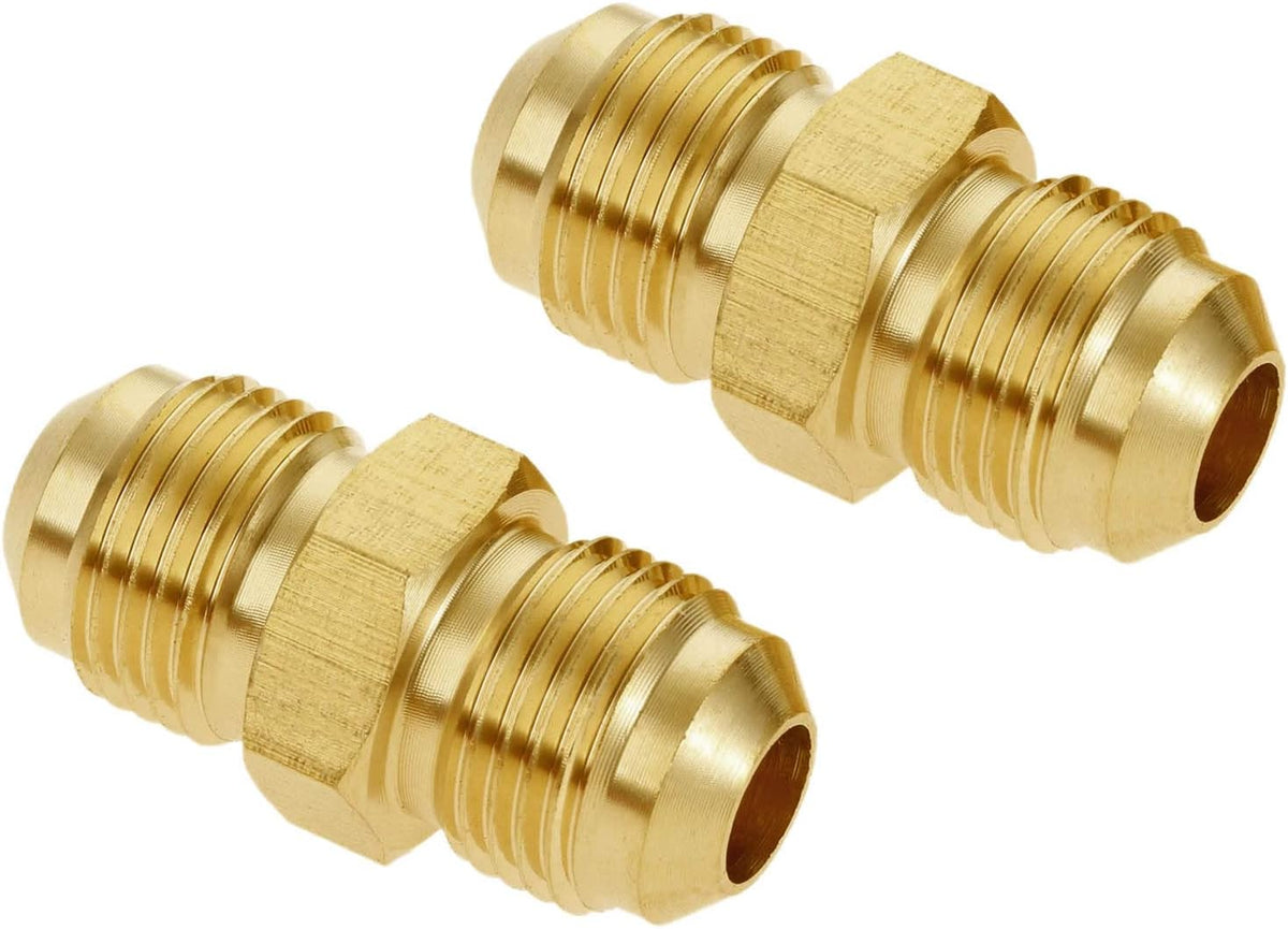 Brass 3/8" Flare x 3/8" Male Flare Tube Fitting Gas Adapter 2PCS